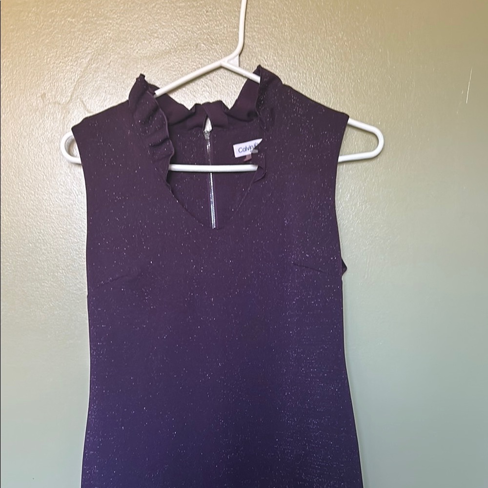 Calvin Klein Sparkle Ruffle Top